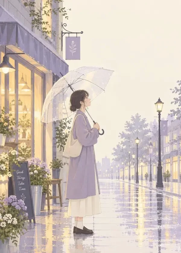 下雨天短剧封面，都市情感题材